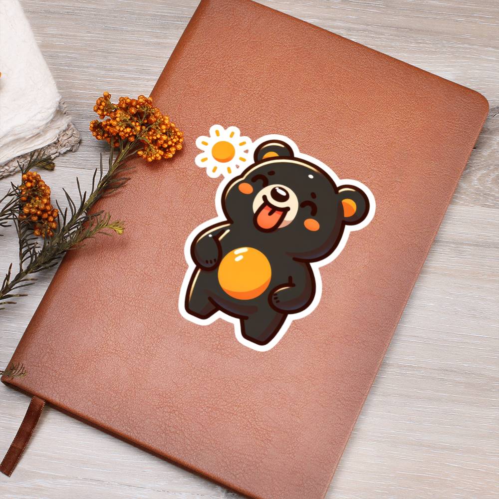 Cute Sun bear sticker 183 - Vegan Leather Journal