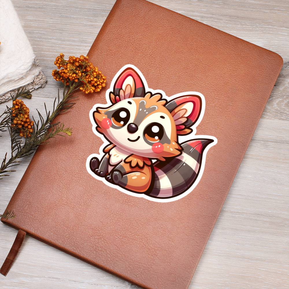 Cute Aardwolf sticker 02 - Vegan Leather Journal