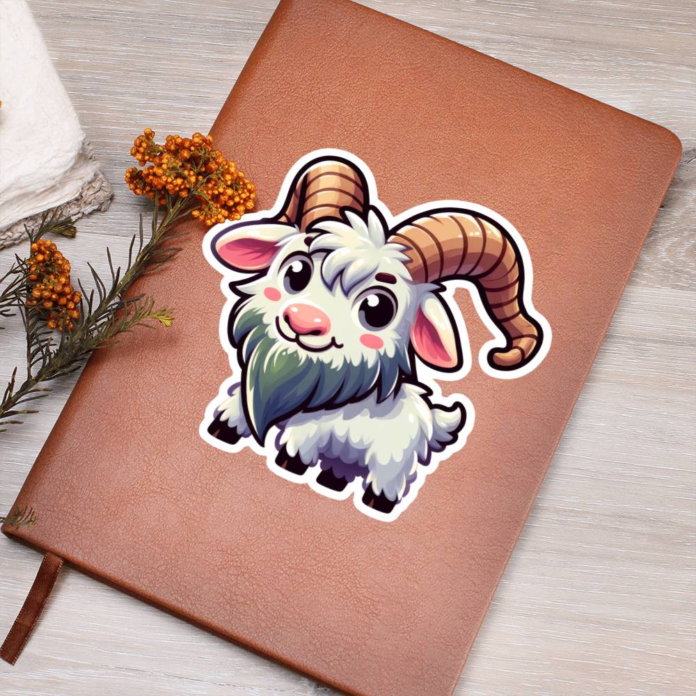 Cute Goat sticker 60 - Vegan Leather Journal