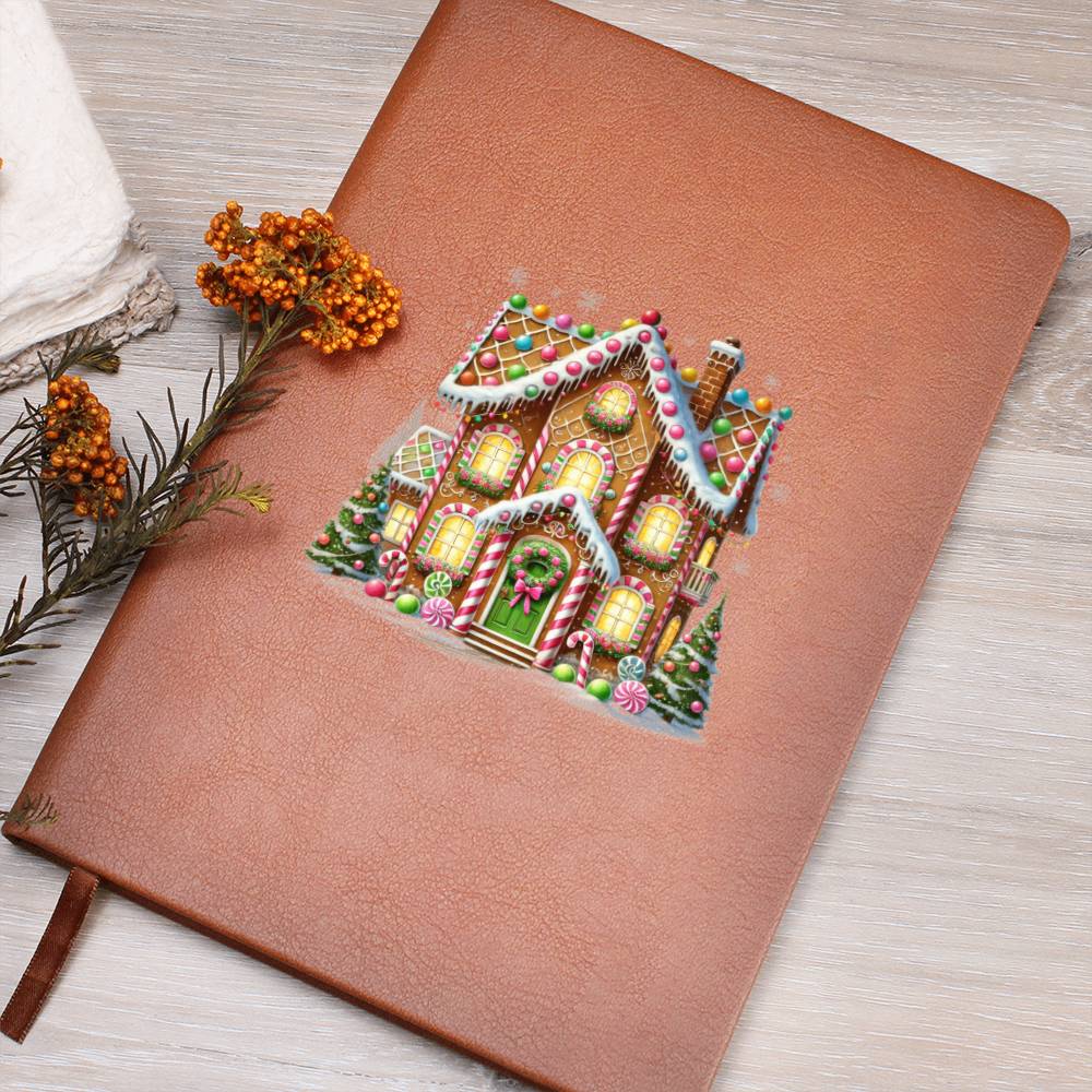 Christmas Gingerbread House 007 - Vegan Leather Journal