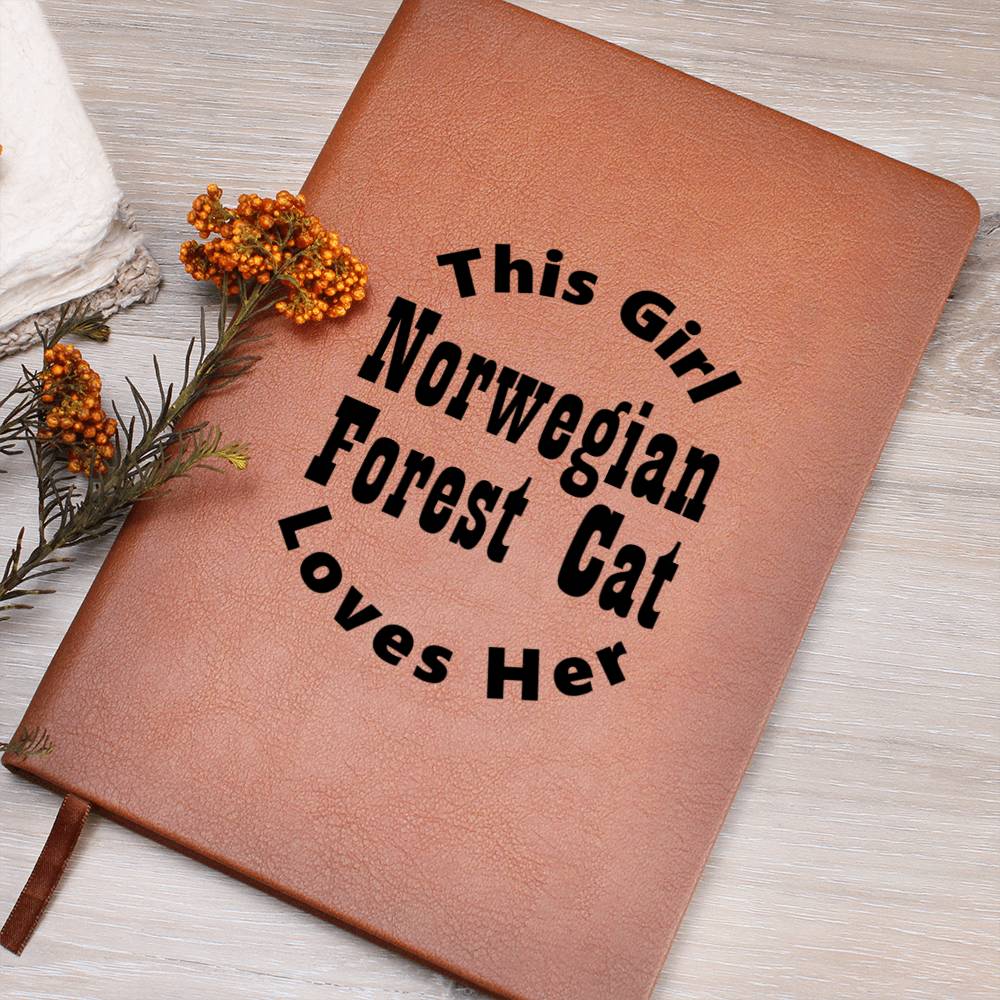 Norwegian Forest Cat v2 - Vegan Leather Journal