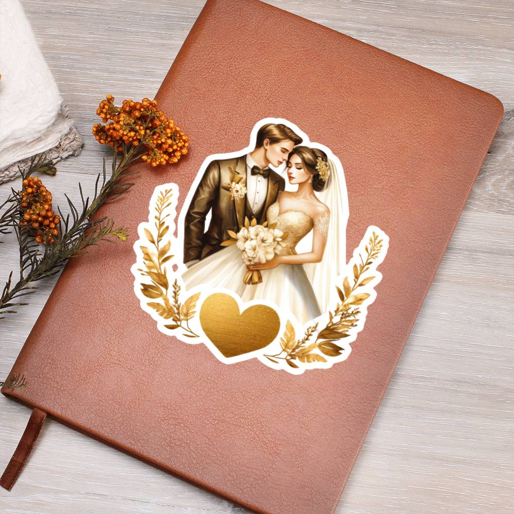 Luxury Wedding Decor Sticker 045 - Vegan Leather Journal