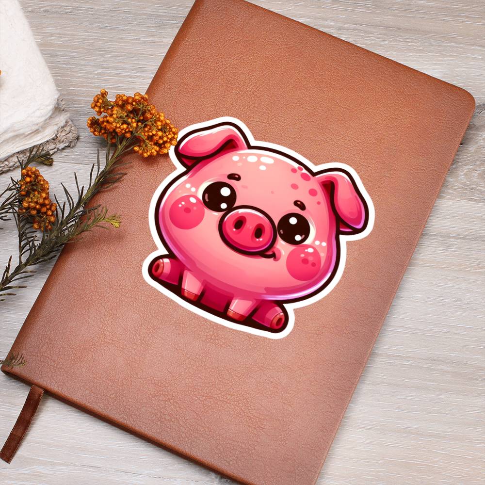 Cute Pig sticker 125 - Vegan Leather Journal
