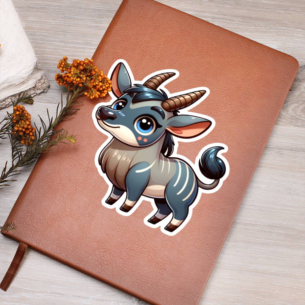 Cute Nilgai sticker 102 - Vegan Leather Journal