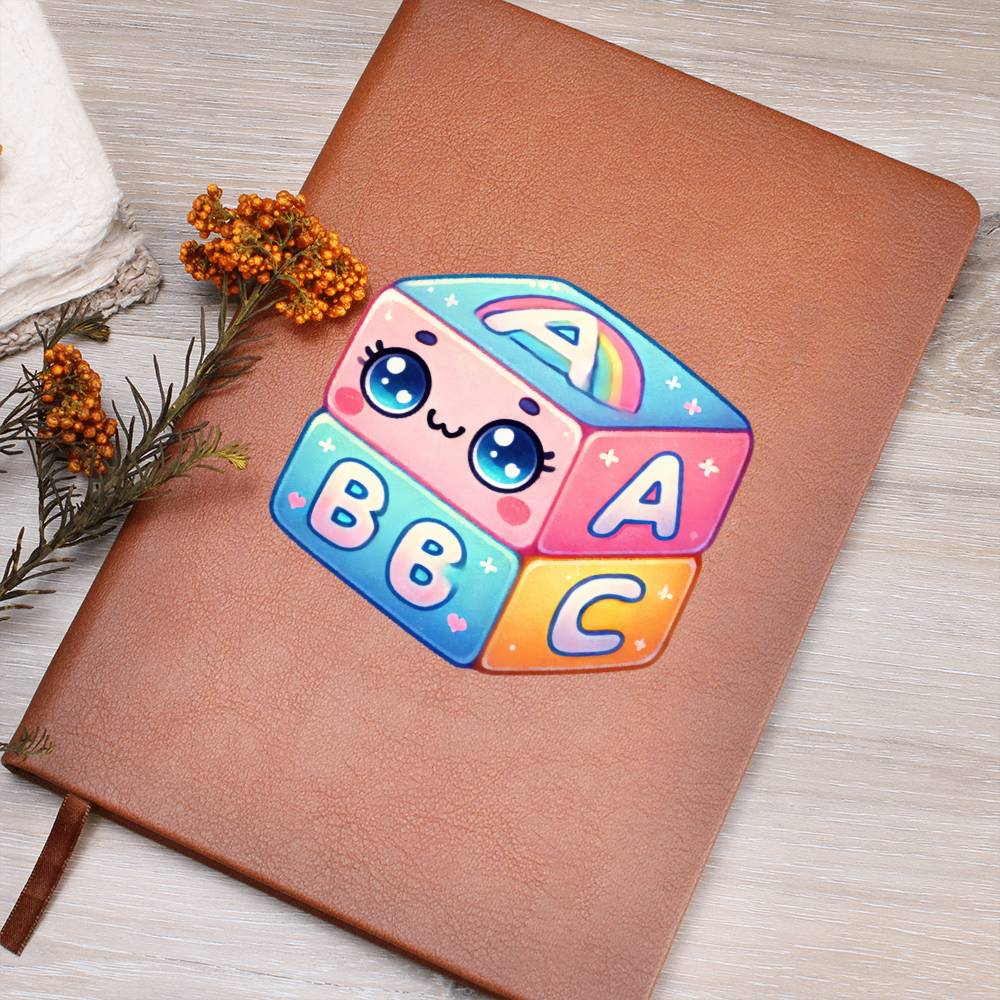 Cute Back to School Sticker 100 - Vegan Leather Journal