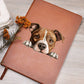 American Staffordshire Terrier Peeking - Vegan Leather Journal