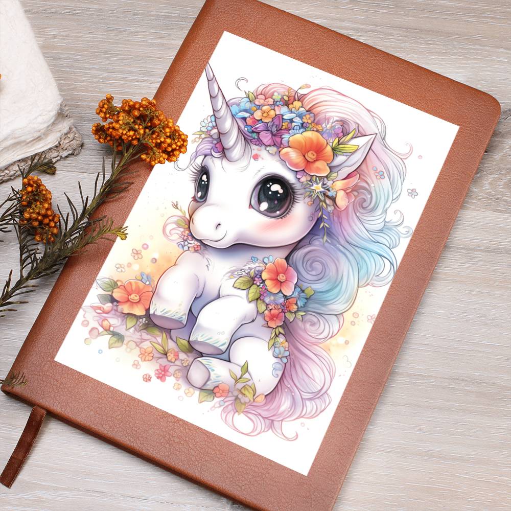 Cute Unicorn 092 - Vegan Leather Journal