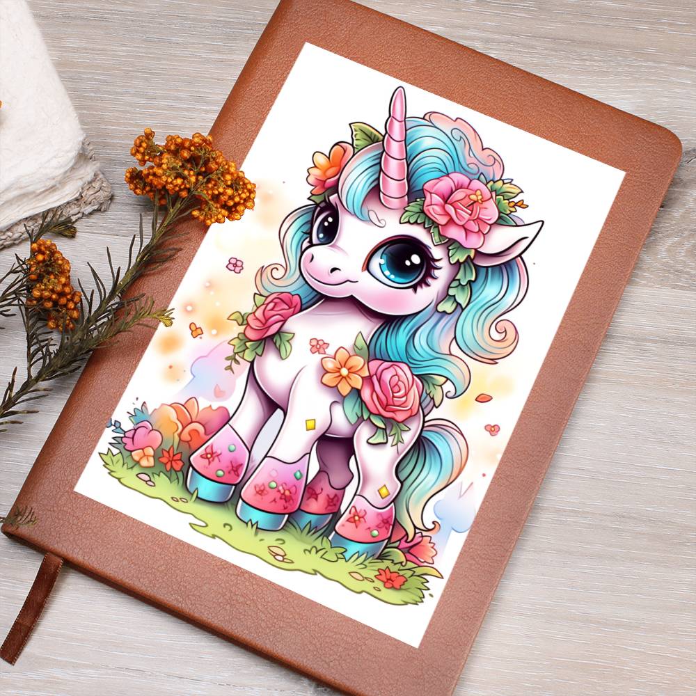 Cute Unicorn 049 - Vegan Leather Journal