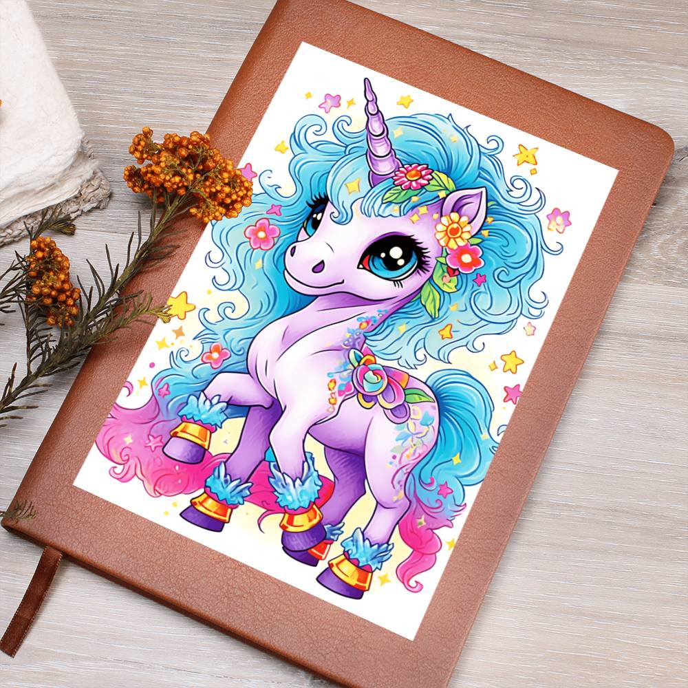 Cute Unicorn 037 - Vegan Leather Journal