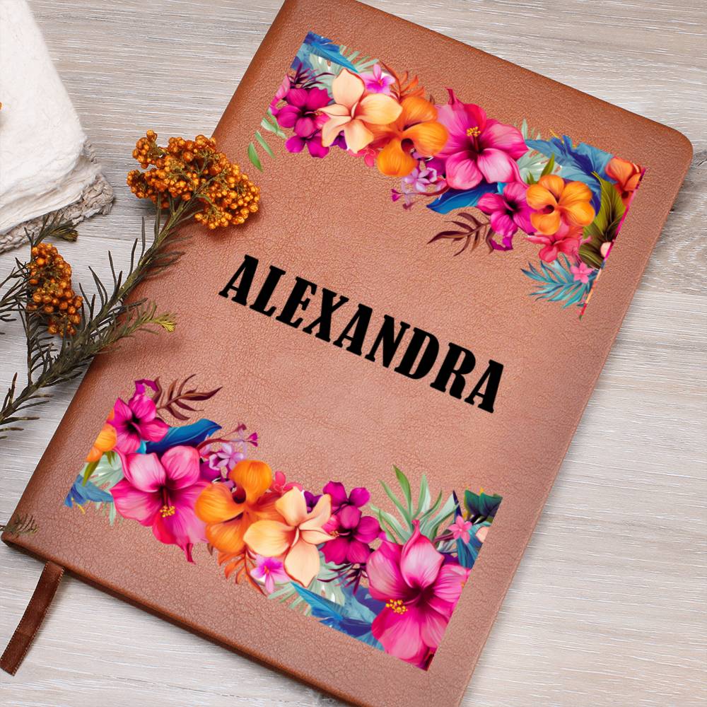 Alexandra (Tropical Flowers) - Vegan Leather Journal