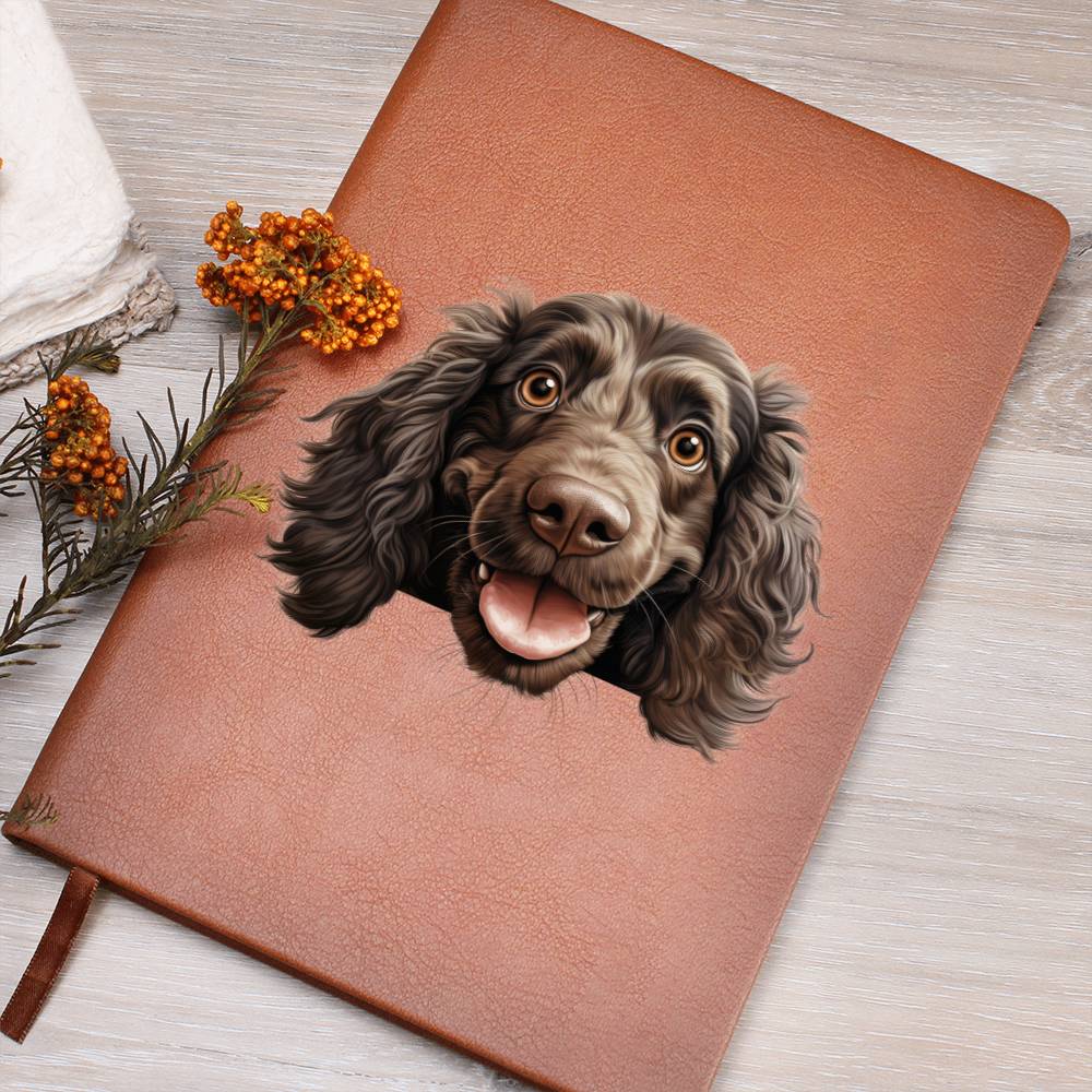 Boykin Spaniel Peeking - Vegan Leather Journal