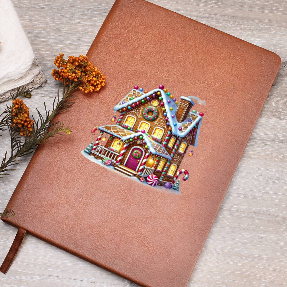 Christmas Gingerbread House 005 - Vegan Leather Journal