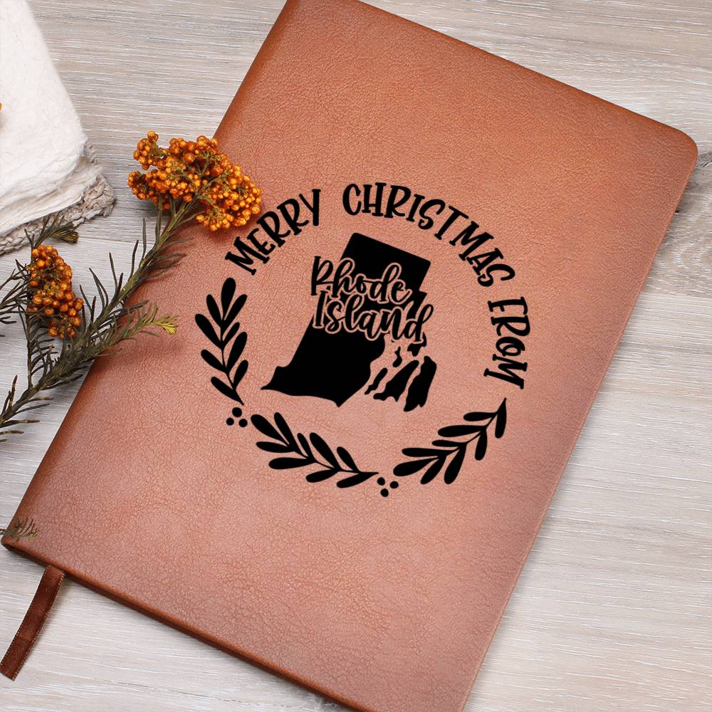 Merry Christmas From Rhode Island - Vegan Leather Journal