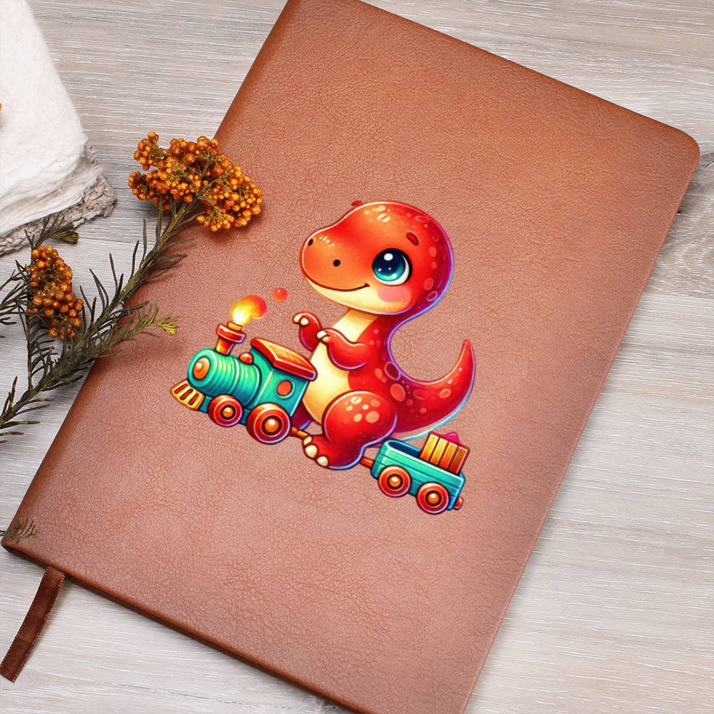 Colorful Baby Dinosaur 058 - Vegan Leather Journal
