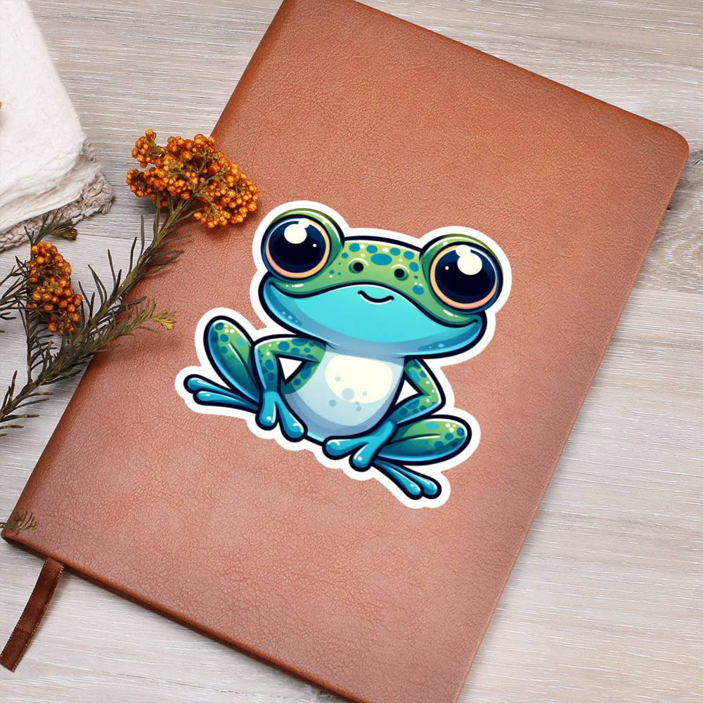 Cute Xenopus (African Clawed Frog) sticker 221 - Vegan Leather Journal