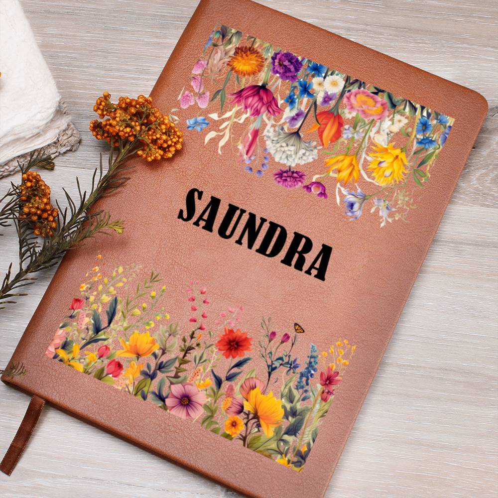 Saundra (Botanical Blooms) - Vegan Leather Journal