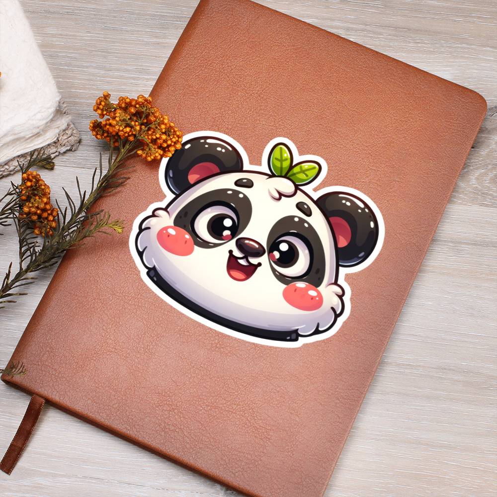Cute Panda sticker 117 - Vegan Leather Journal