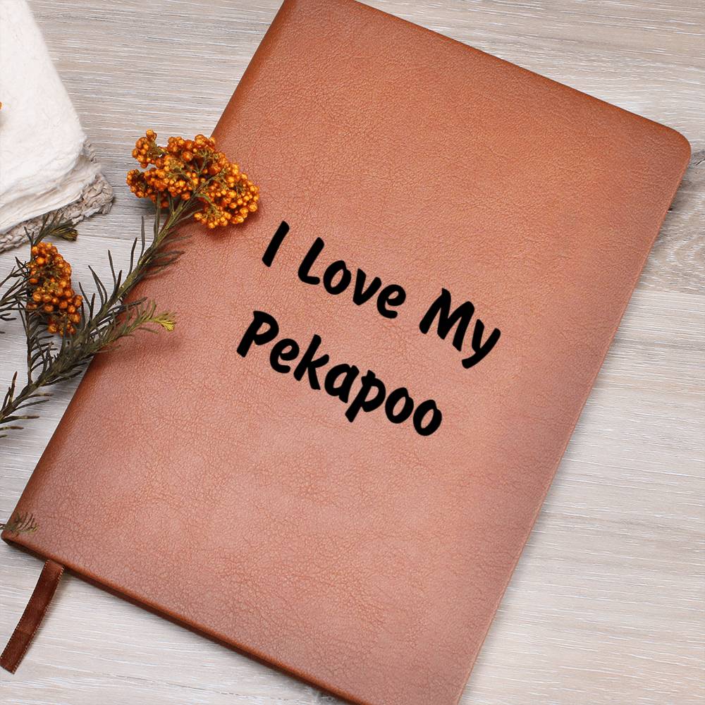 Love My Pekapoo v4 - Vegan Leather Journal