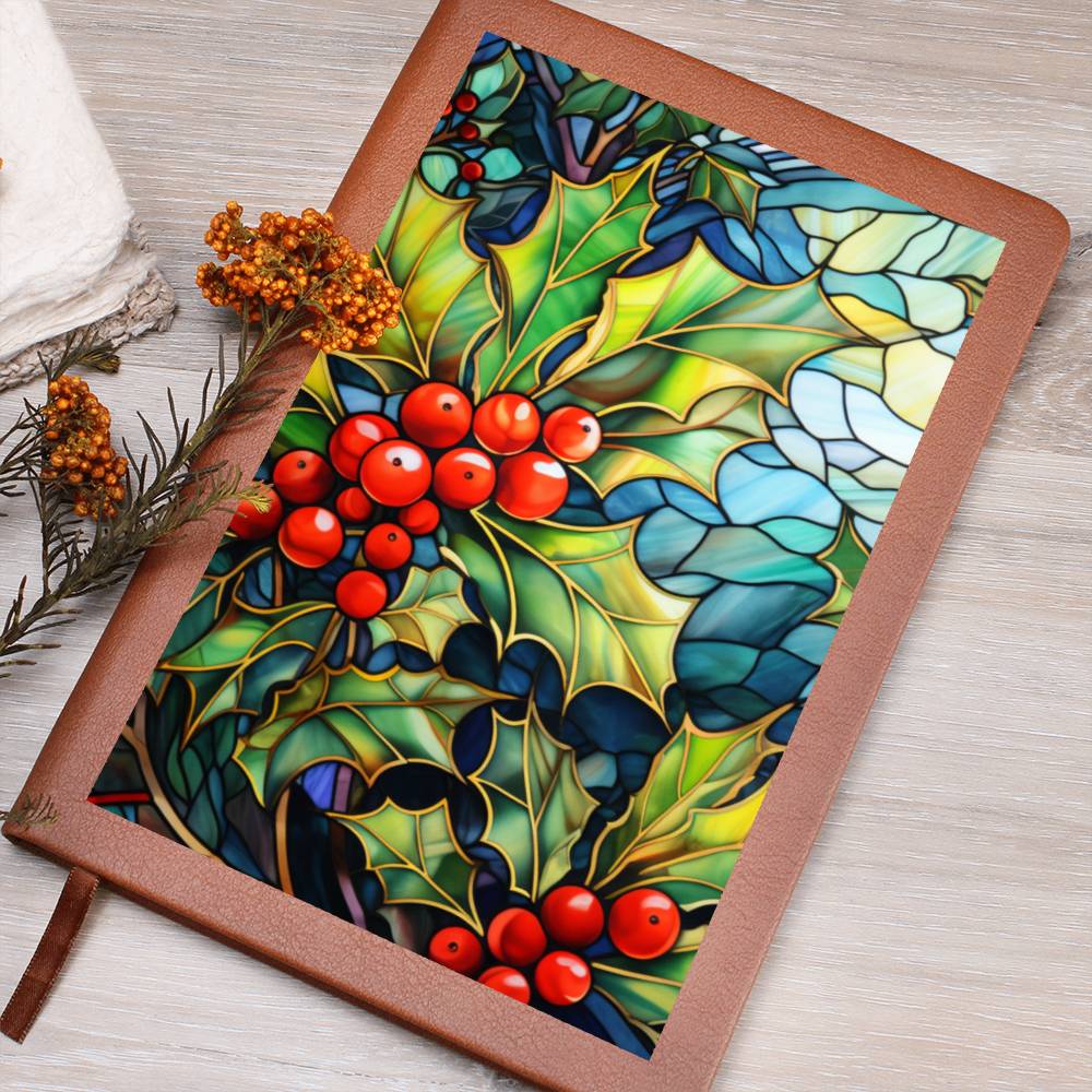 Christmas Stained Glass Design 019 - Vegan Leather Journal