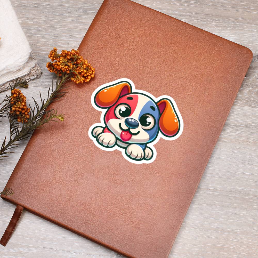 Cute Dog sticker 25 - Vegan Leather Journal