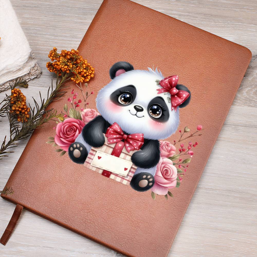 Valentine's Day Panda 009 - Vegan Leather Journal