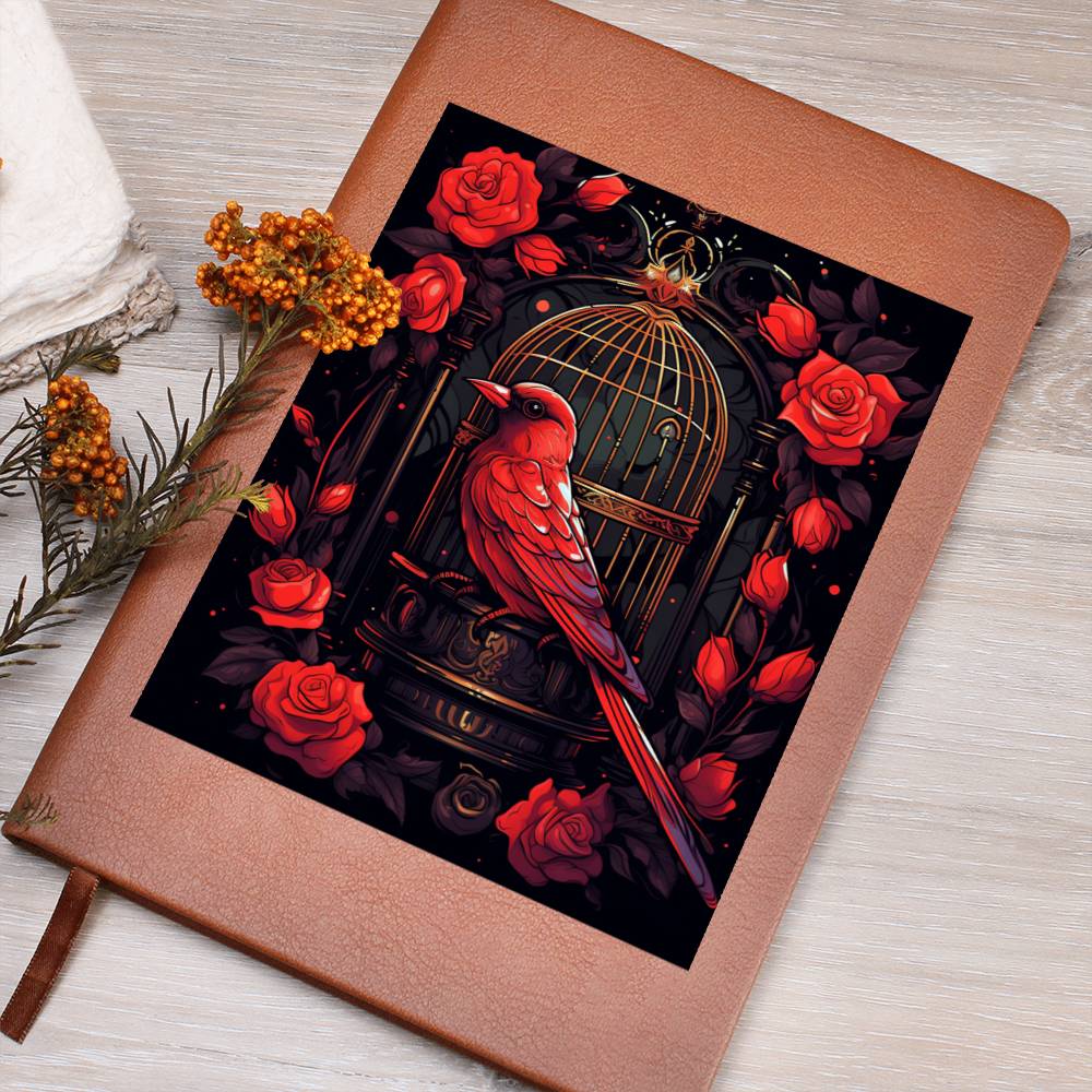 Birds And Floral Design 151 - Vegan Leather Journal