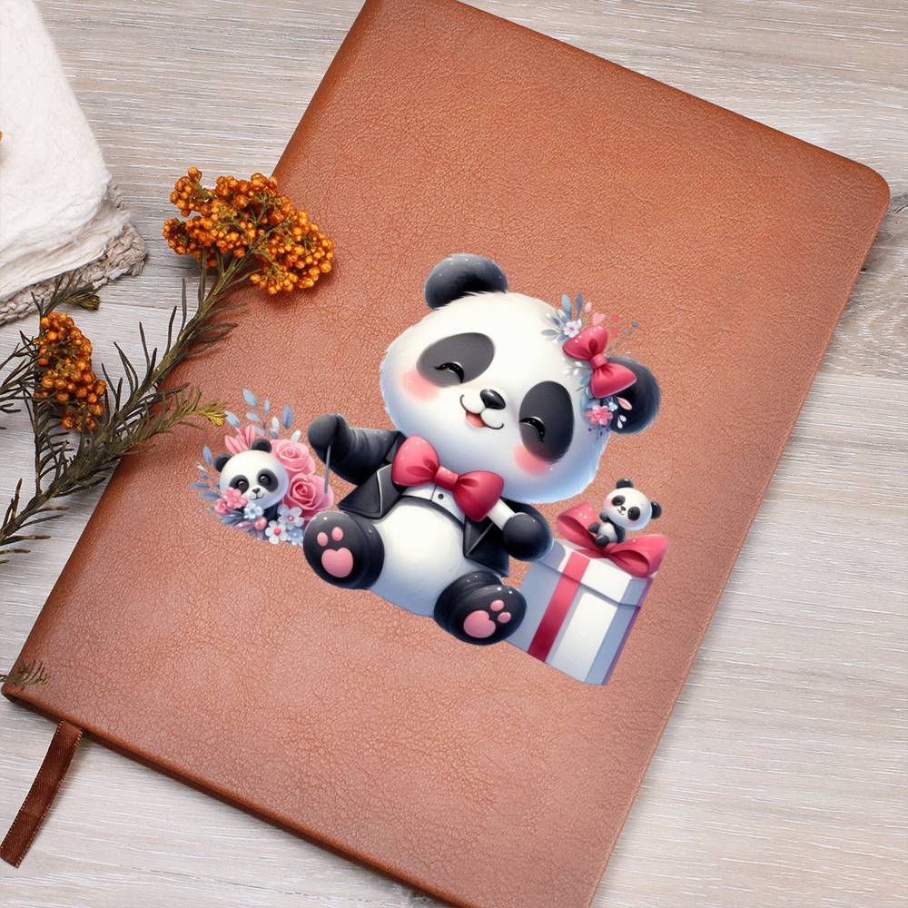Valentine's Day Panda 008 - Vegan Leather Journal