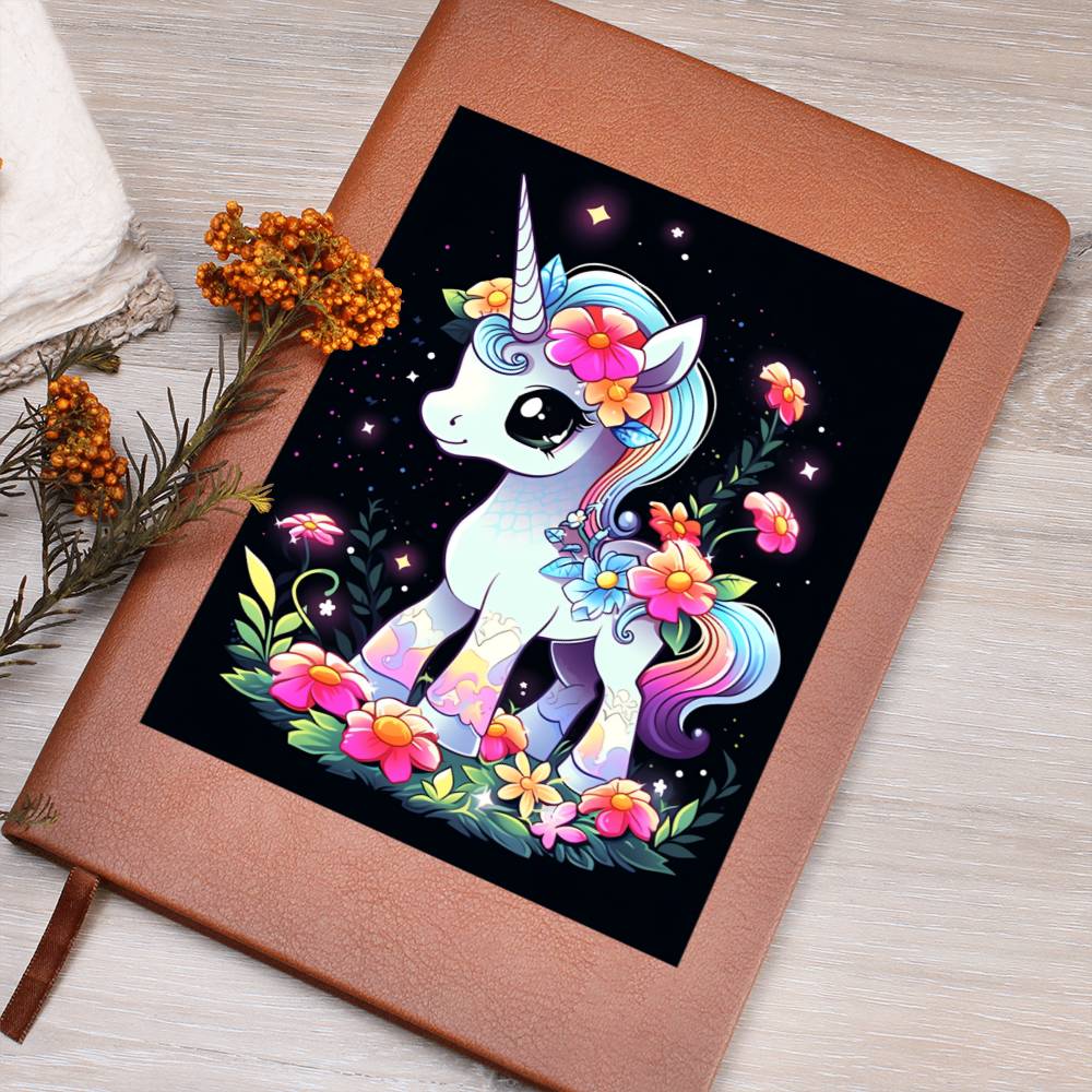 Cute Unicorn 001 - Vegan Leather Journal