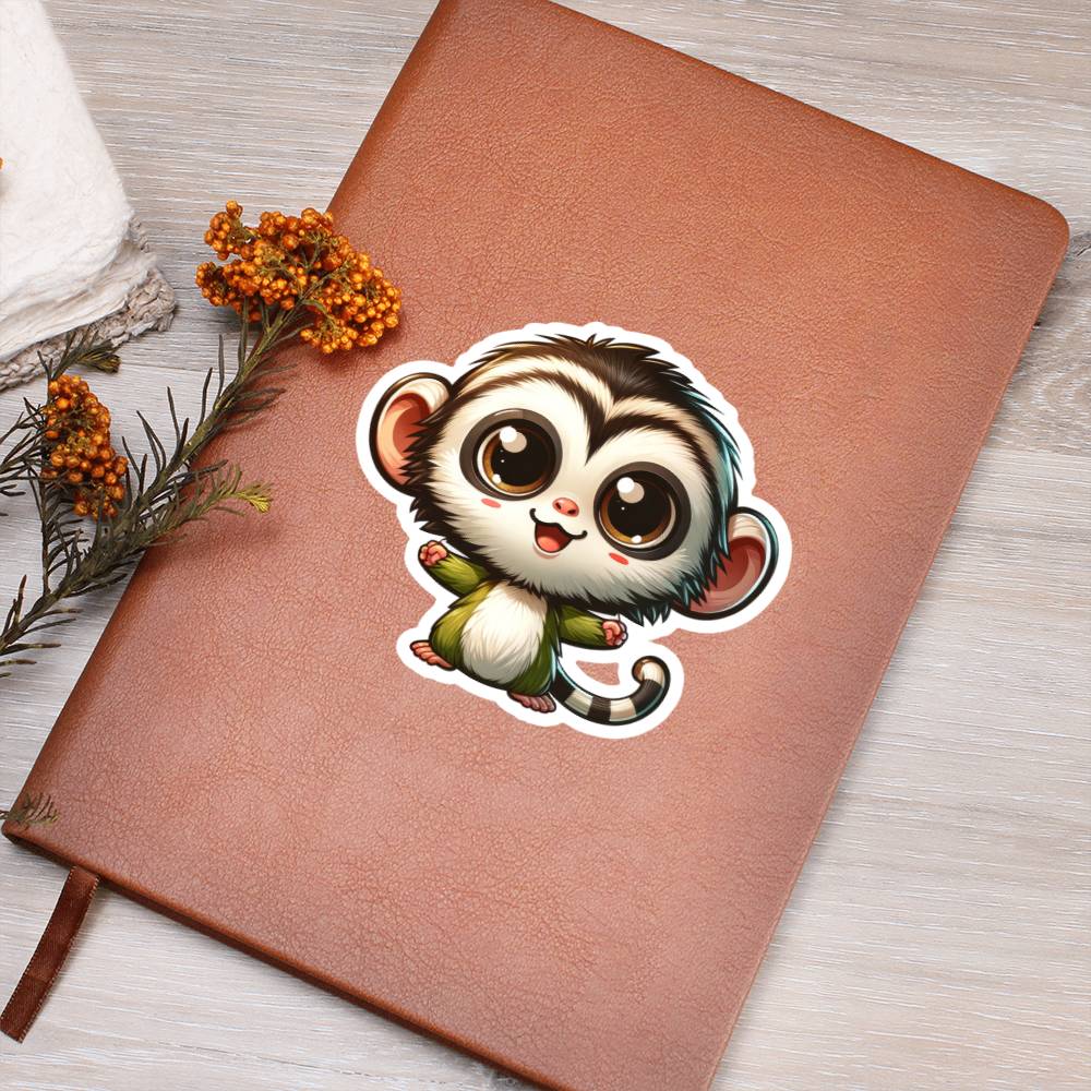 Cute Vervet monkey sticker 208 - Vegan Leather Journal