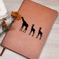 Mama Giraffe With 2 Calves - Vegan Leather Journal