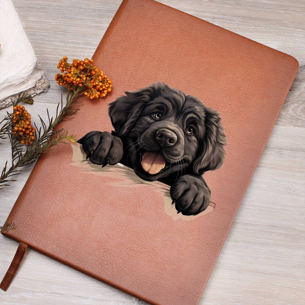 Newfoundland Peeking - Vegan Leather Journal