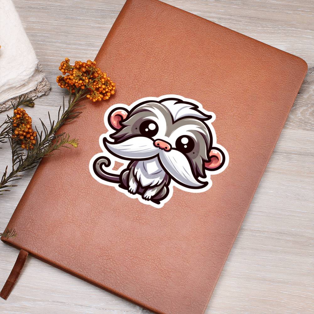 Cute Emperor Tamarin sticker 48 - Vegan Leather Journal
