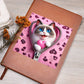 Valentine's Day Cat And Zipper 002 - Vegan Leather Journal