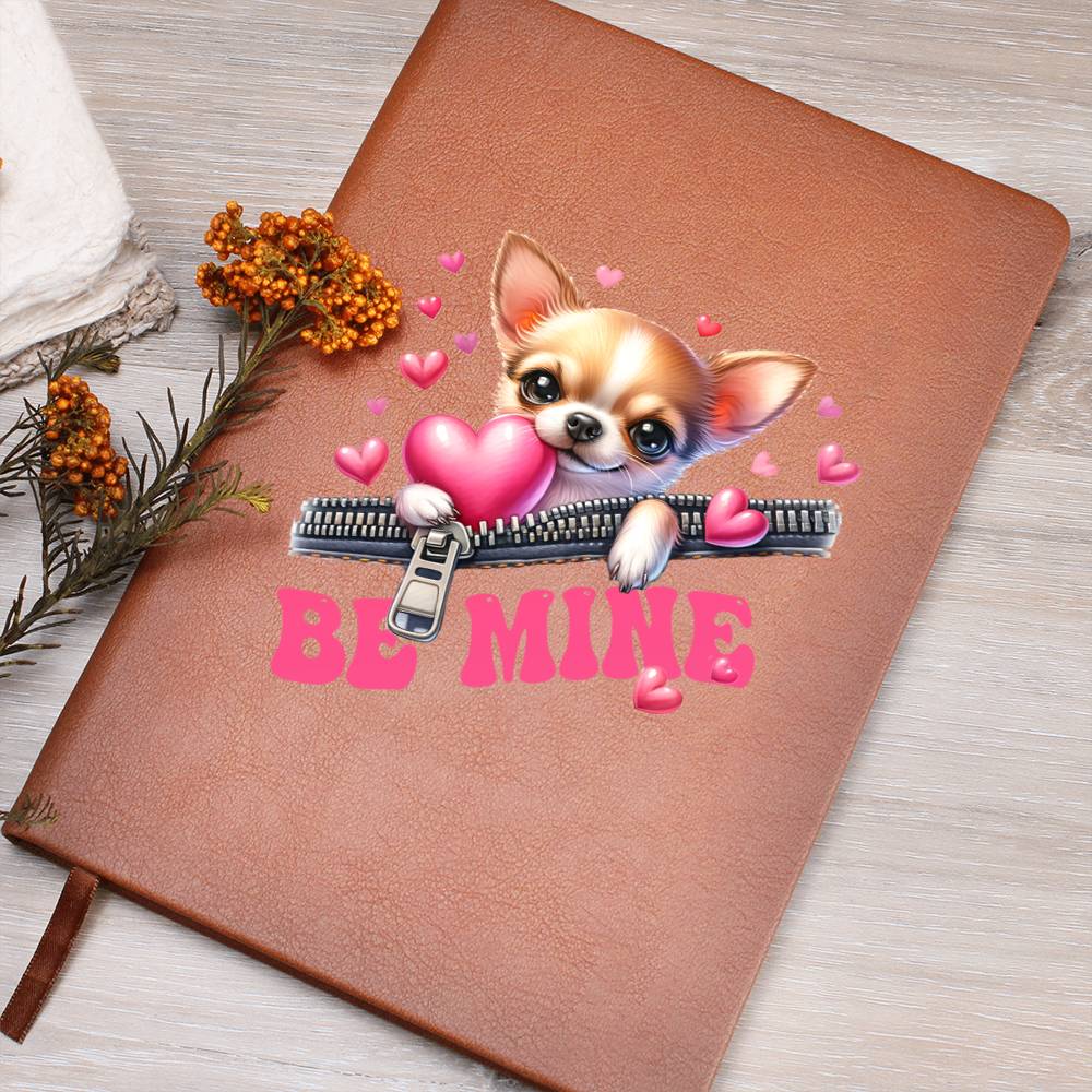 Valentine's Day Dog And Zipper 035 Be Mine - Vegan Leather Journal