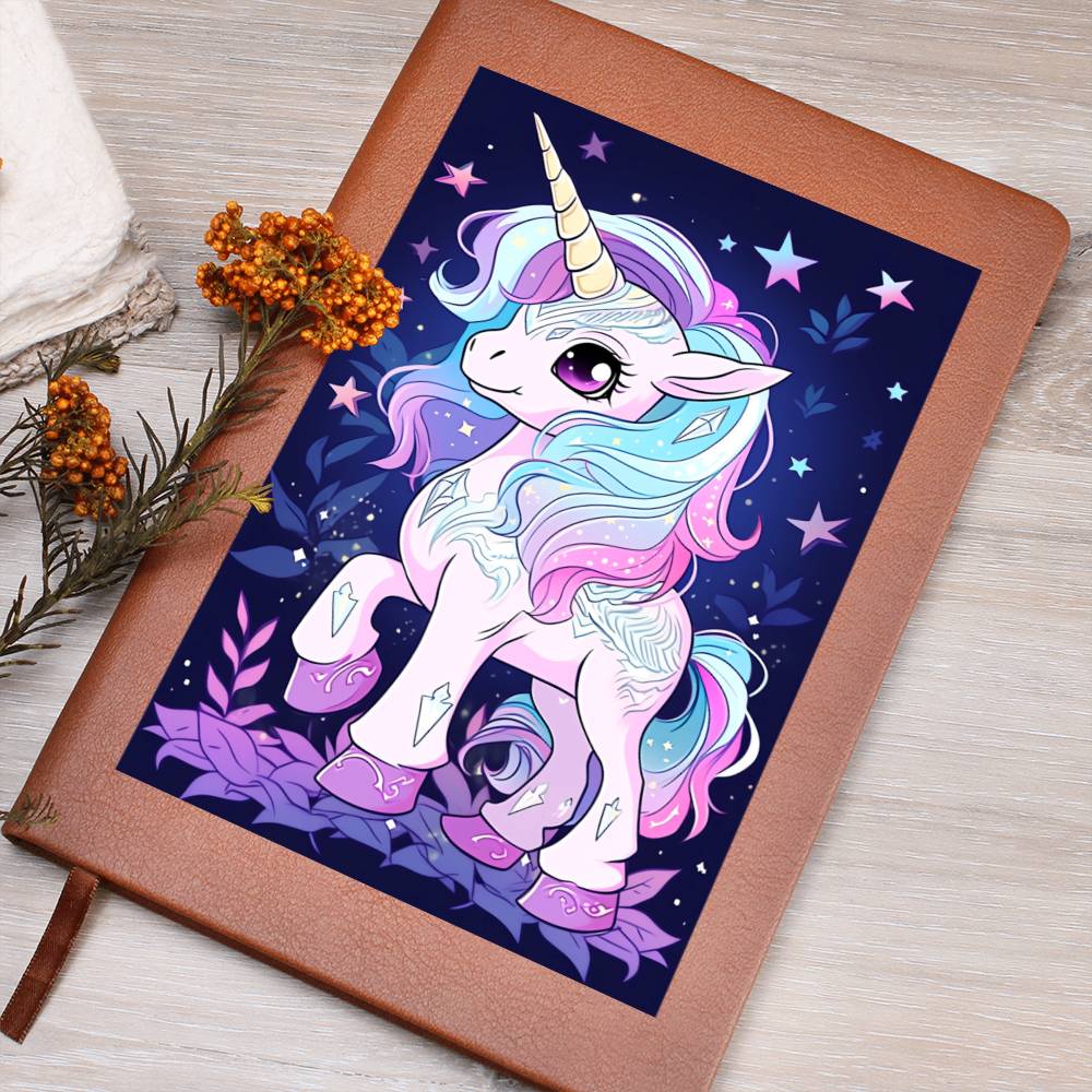 Cute Unicorn 063 - Vegan Leather Journal