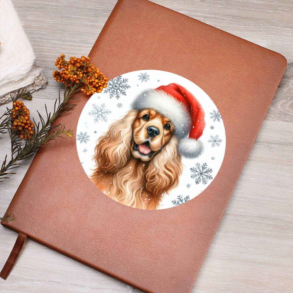 Christmas Dog - English Cocker Spaniel - Vegan Leather Journal