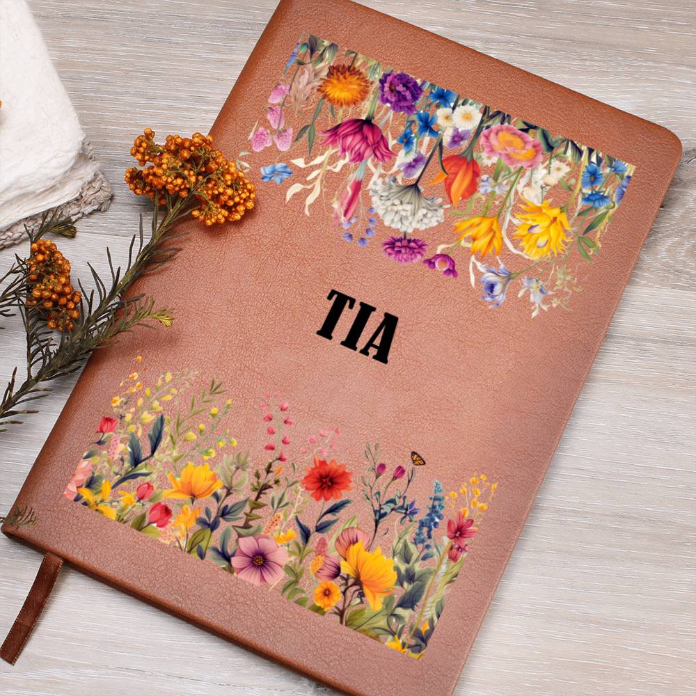 Tia (Botanical Blooms) - Vegan Leather Journal