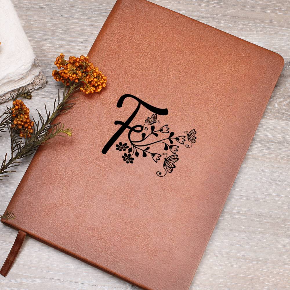 Botanical Monogram F - Vegan Leather Journal