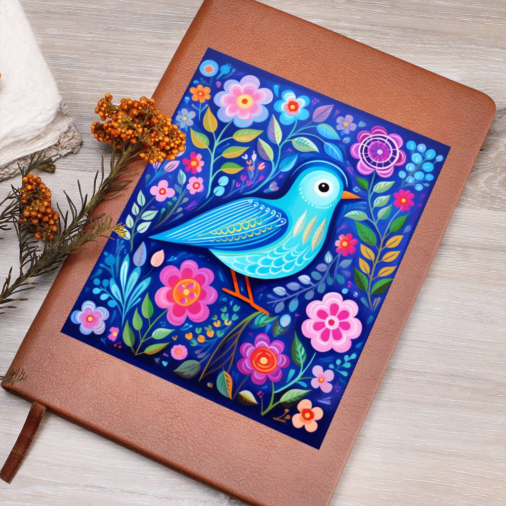 Birds And Floral Design 183 - Vegan Leather Journal