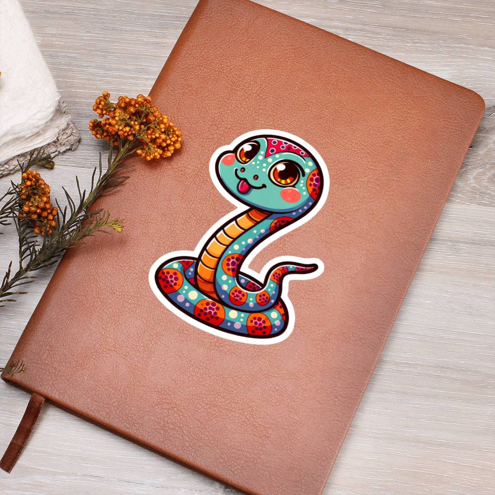 Cute Snake sticker 171 - Vegan Leather Journal