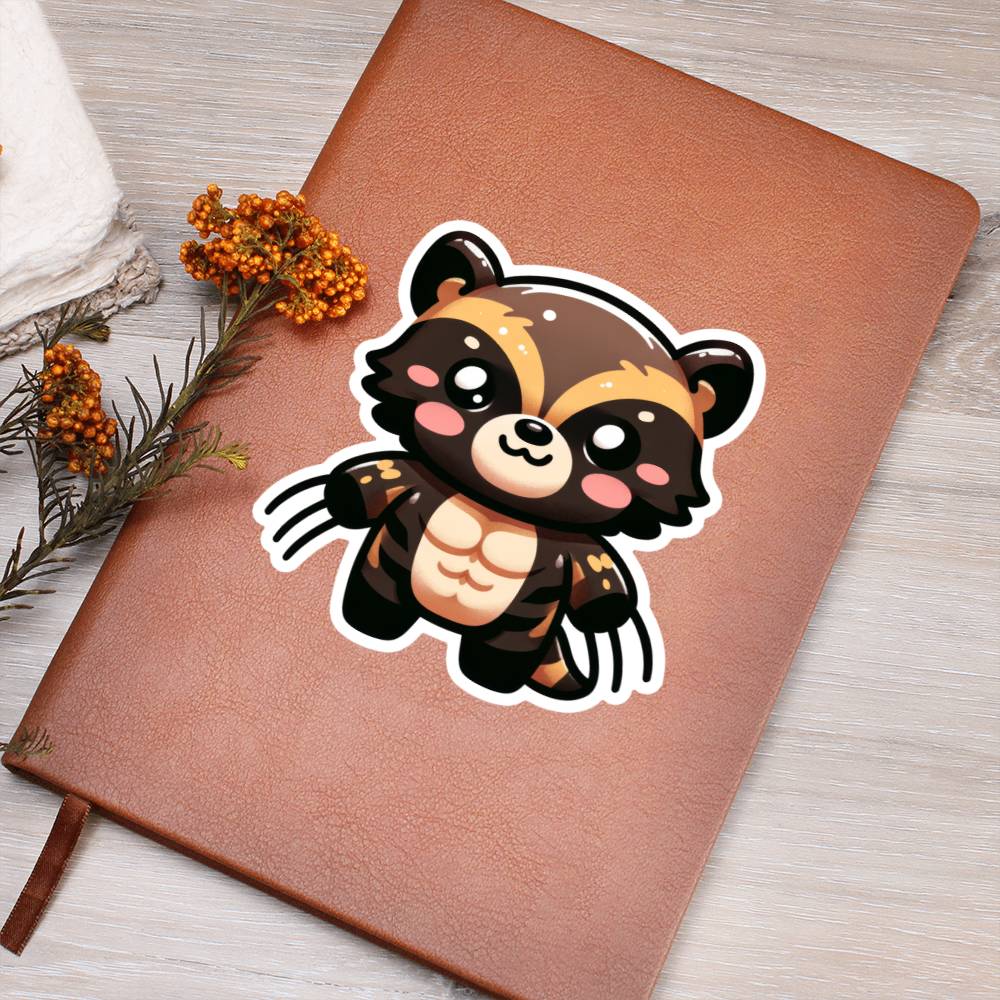 Cute Wolverine sticker 206 - Vegan Leather Journal