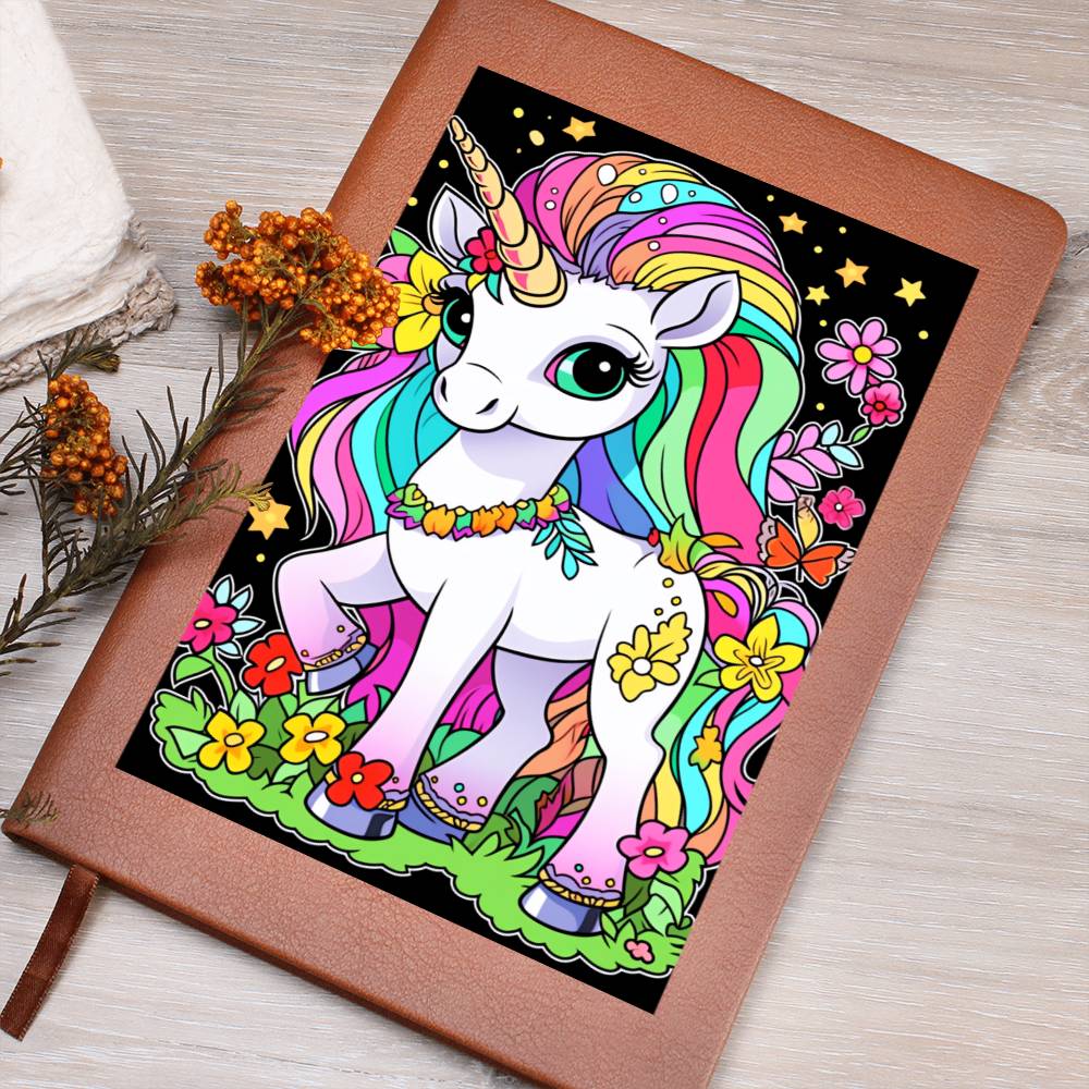 Cute Unicorn 120 - Vegan Leather Journal