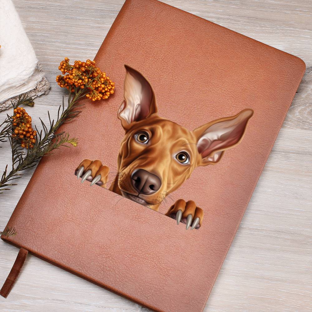 Pharaoh Hound Peeking - Vegan Leather Journal
