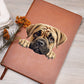 Bullmastiff Peeking - Vegan Leather Journal