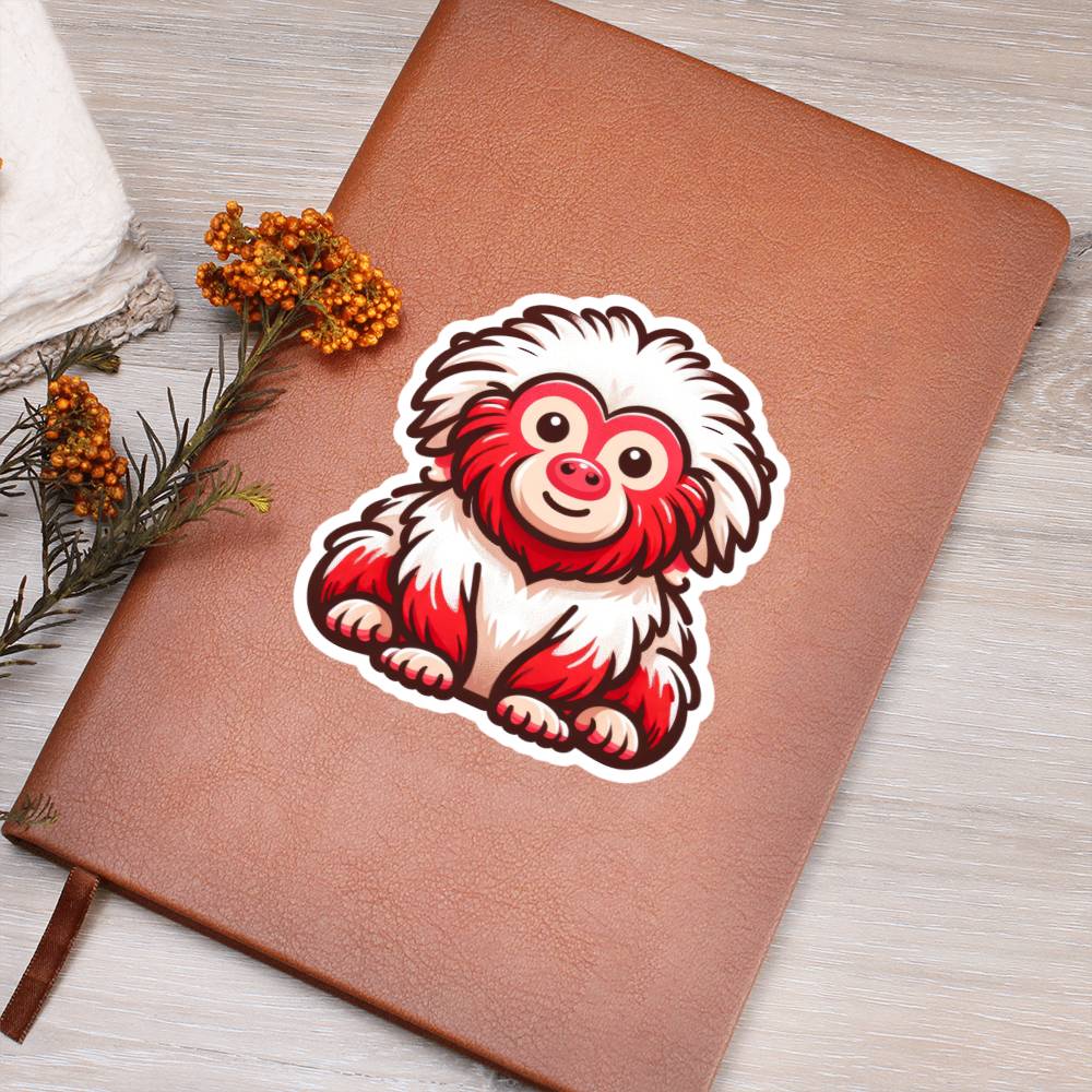 Cute Uakari sticker 204 - Vegan Leather Journal