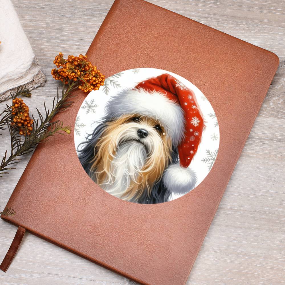 Christmas Dog - Lowchen - Vegan Leather Journal