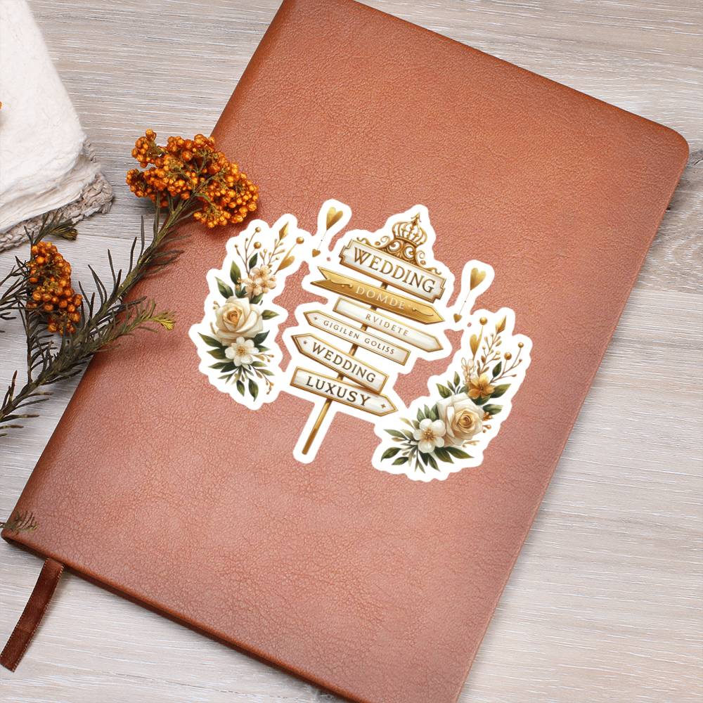 Luxury Wedding Decor Sticker 052 - Vegan Leather Journal