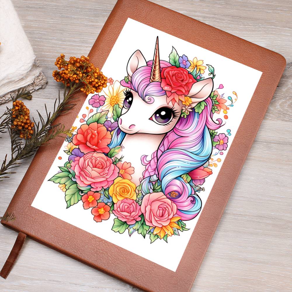 Cute Unicorn 085 - Vegan Leather Journal