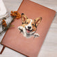 Pembroke Welsh Corgi  Peeking - Vegan Leather Journal