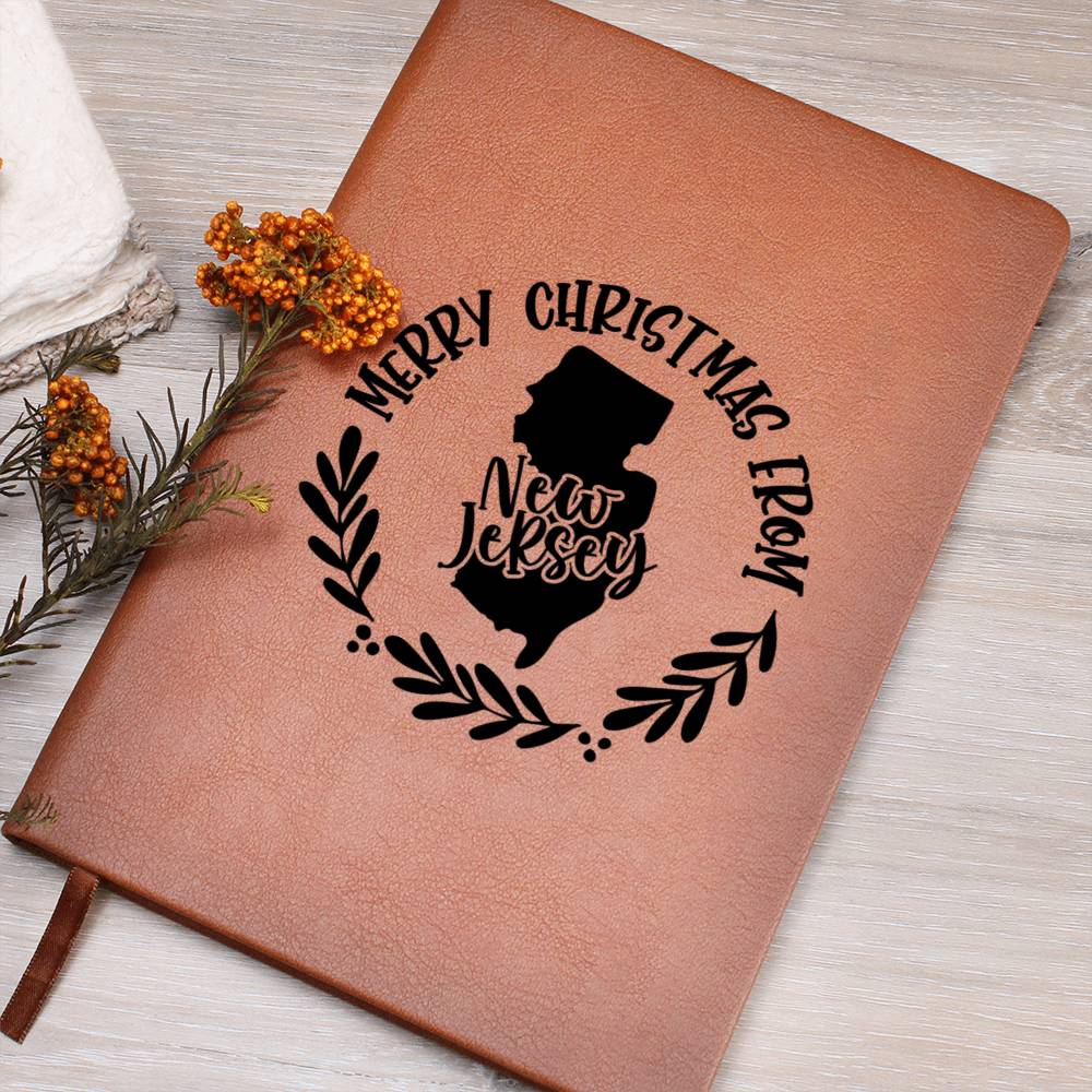 Merry Christmas From New Jersey - Vegan Leather Journal